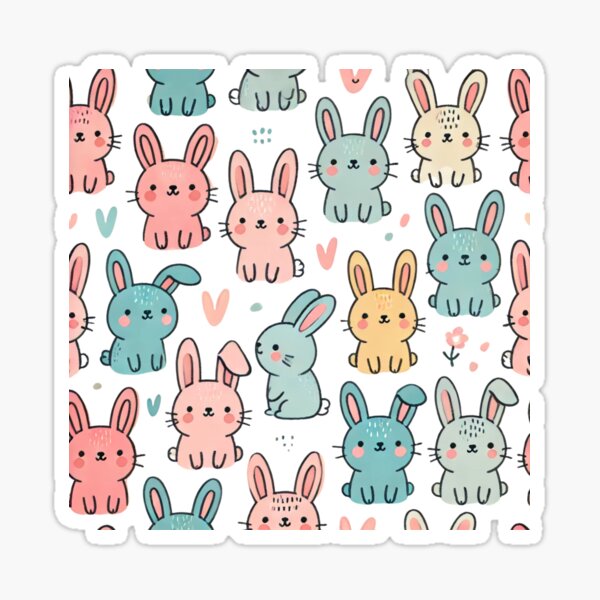Item preview, Adorable Bunny Pattern - Pastel Perfectio designed and sold by EllsLittleStore.
