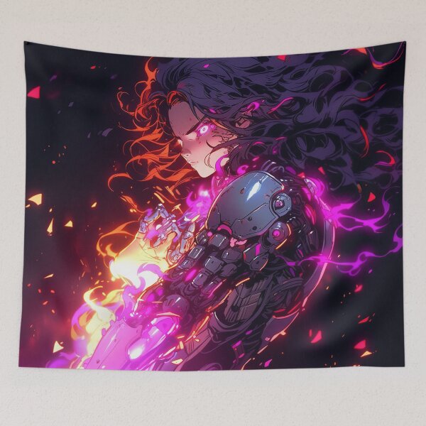 Item preview, Futuristic Cybernetic Warrior Anime Girl designed and sold by bubblegoth.