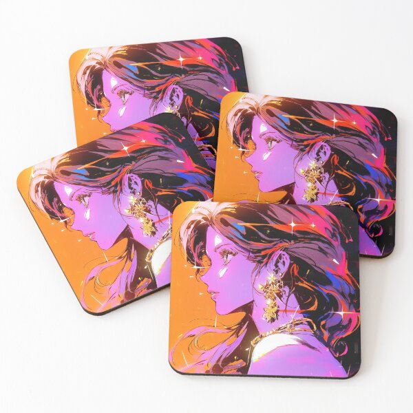 Item preview, Bold Orange and Purple Anime Girl designed and sold by bubblegoth.