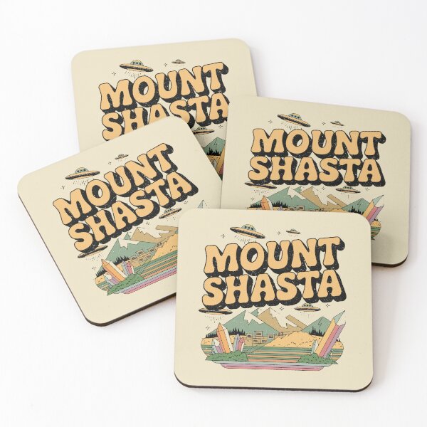 Item preview, Mount Shasta UFO Retro Mountain Crystal Art designed and sold by Mystikos Art.