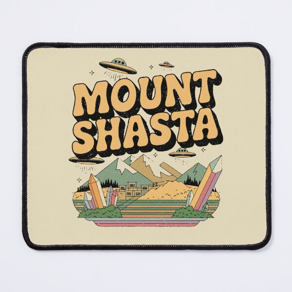 Item preview, Mount Shasta UFO Retro Mountain Crystal Art designed and sold by Mystikos Art.