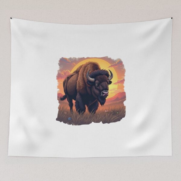 Item preview, Bison at sunset designed and sold by The best online style shop.