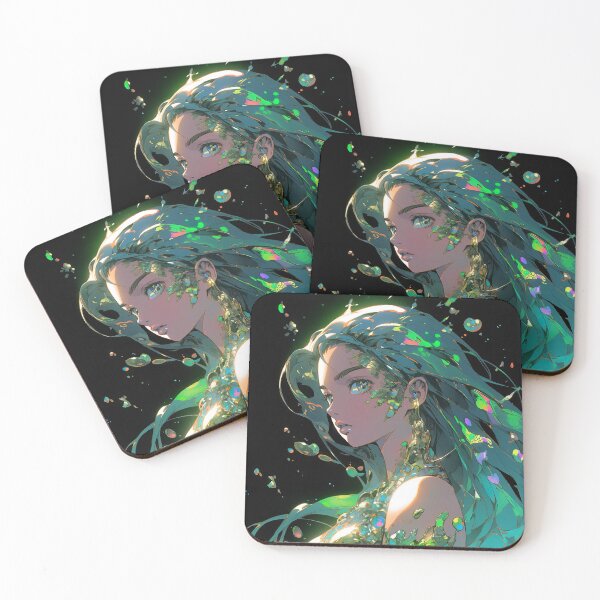 Item preview, Ethereal Glowing Gems Anime Girl designed and sold by bubblegoth.