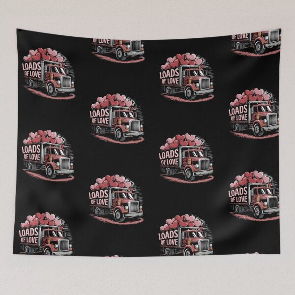 Item preview, Loads of love valentine truck with hearts designed and sold by MadCatPrints.