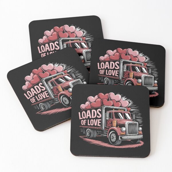 Item preview, Loads of love valentine truck with hearts designed and sold by MadCatPrints.