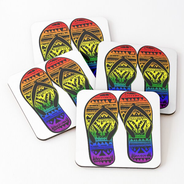 Item preview, Rainbow Tribal Flip-Flops Design – Vibrant Pride Art designed and sold by Travelslightly.