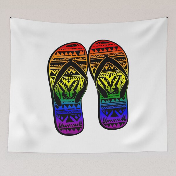 Item preview, Rainbow Tribal Flip-Flops Design – Vibrant Pride Art designed and sold by Travelslightly.