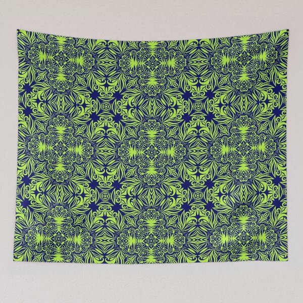 Item preview, Nature-inspired green and blue geometric pattern 1 designed and sold by AneissPiaf.