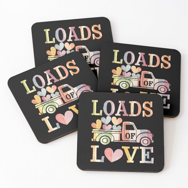 Item preview, Valentines truck, loads of love rainbow hearts designed and sold by MadCatPrints.