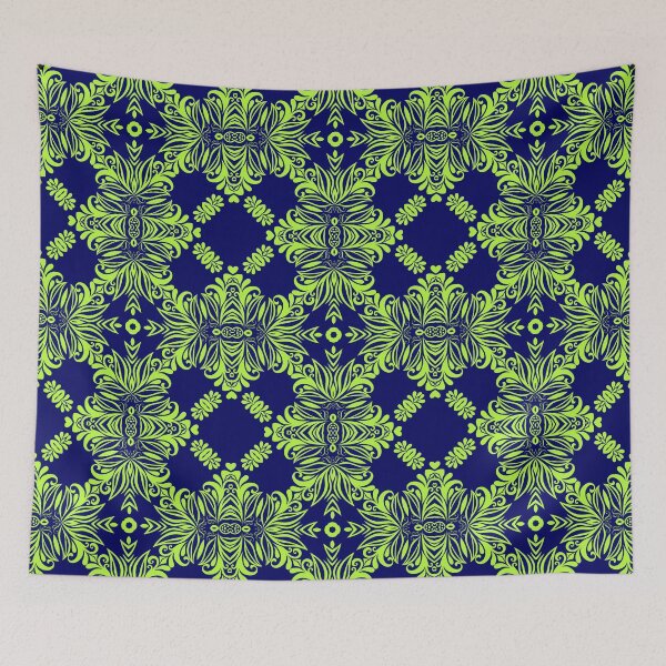 Item preview, Nature-inspired green and blue geometric pattern 2 designed and sold by AneissPiaf.