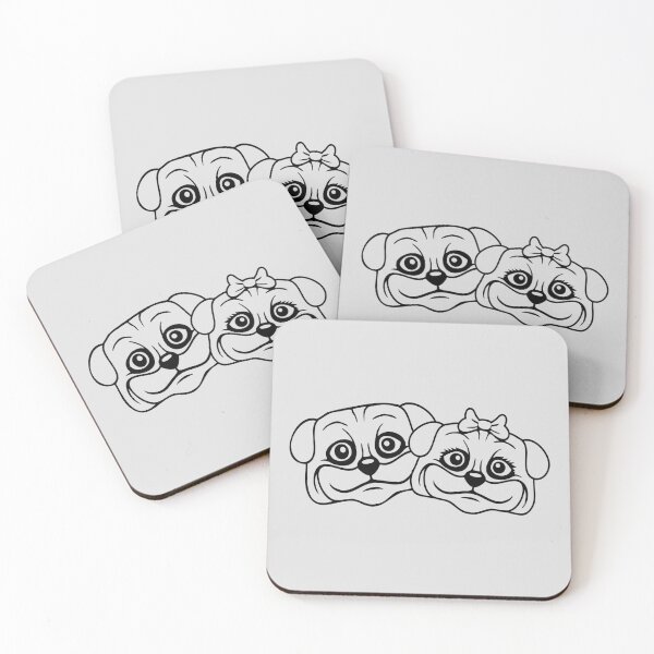 Item preview, 2 Dogs Pug Man Woman Couple Two In Love Love Valentine's Day designed and sold by shirt-o-mat.