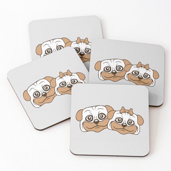 Item preview, 2 Dogs Pug Man Woman Couple Two In Love Love Valentine's Day designed and sold by shirt-o-mat.