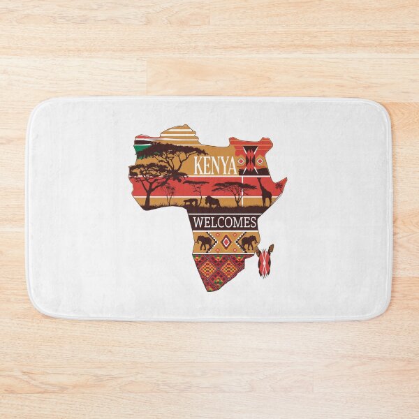 Item preview, Kenya Welcomes Flag Map Safari, Masai, Nairobi designed and sold by AnimalsDH305.