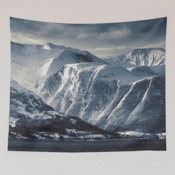 Item preview, Norwegian Snow Capped Mountain Range in Winter Norway designed and sold by Martyn R Arnold Fine Art Nature & Landscape Photography.