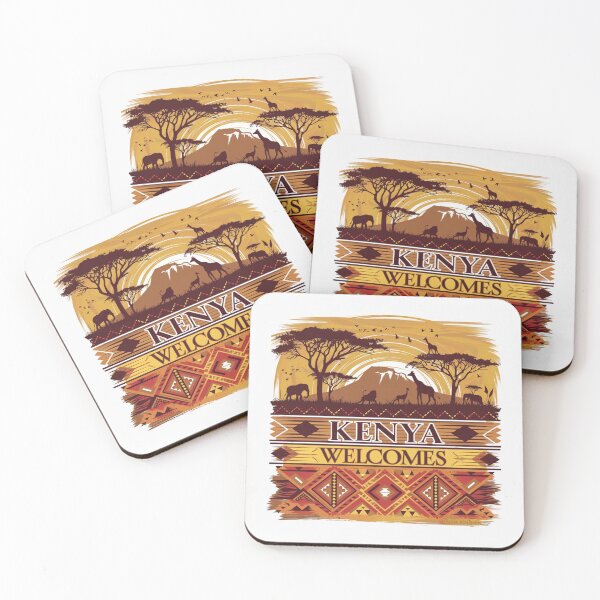Item preview, Kenya Welcomes Flag Map Safari, Masai, Nairobi designed and sold by AnimalsDH305.
