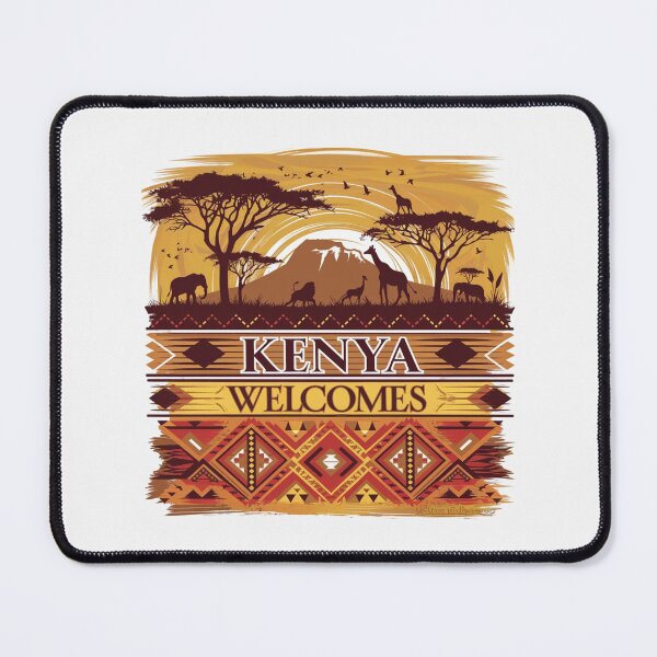 Item preview, Kenya Welcomes Flag Map Safari, Masai, Nairobi designed and sold by AnimalsDH305.