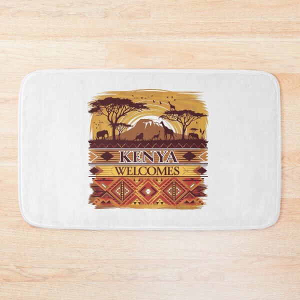 Item preview, Kenya Welcomes Flag Map Safari, Masai, Nairobi designed and sold by AnimalsDH305.