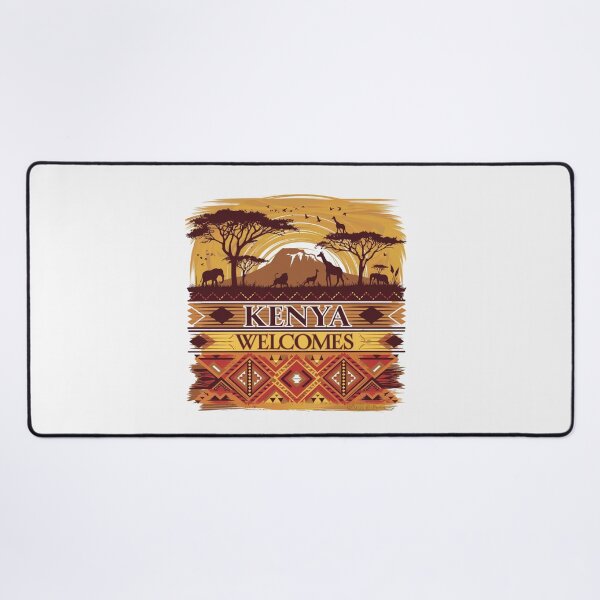 Item preview, Kenya Welcomes Flag Map Safari, Masai, Nairobi designed and sold by AnimalsDH305.