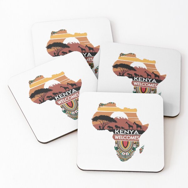 Item preview, Kenya Welcomes Flag Map Safari, Masai, Nairobi designed and sold by AnimalsDH305.