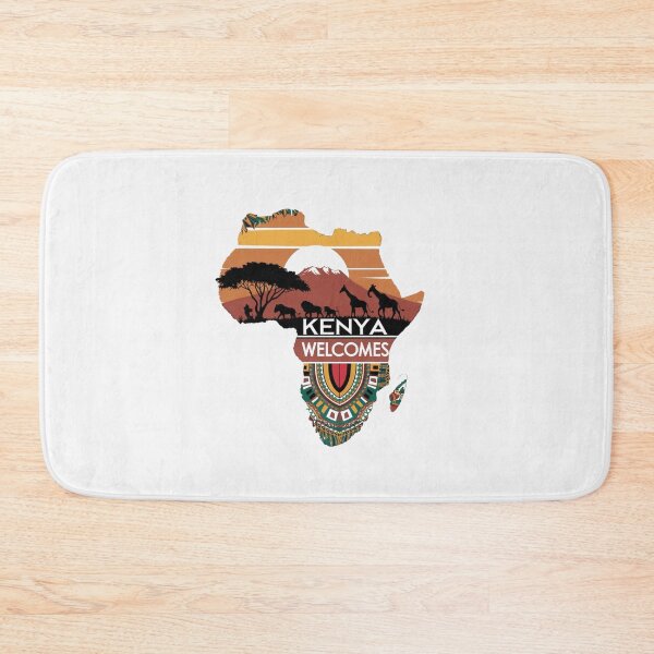 Item preview, Kenya Welcomes Flag Map Safari, Masai, Nairobi designed and sold by AnimalsDH305.