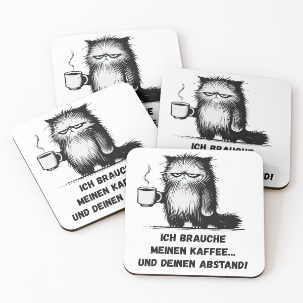 Item preview, Grim cat with coffee – funny saying for morning grouches | Mug design & gift ideas designed and sold by Print-Zoo.