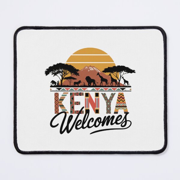 Item preview, Kenya Welcomes Flag Map Safari, Masai, Nairobi designed and sold by AnimalsDH305.