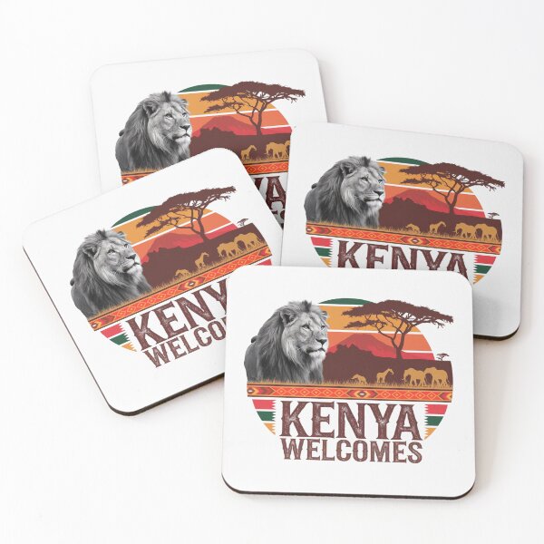 Item preview, Kenya Welcomes Flag Map Safari, Masai, Nairobi designed and sold by AnimalsDH305.