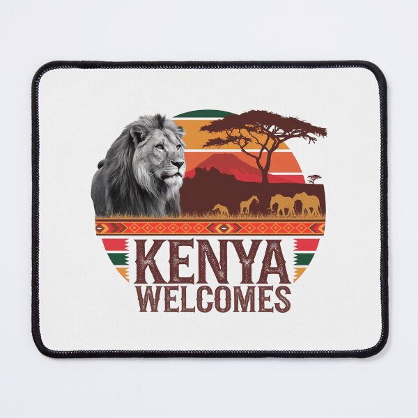 Item preview, Kenya Welcomes Flag Map Safari, Masai, Nairobi designed and sold by AnimalsDH305.