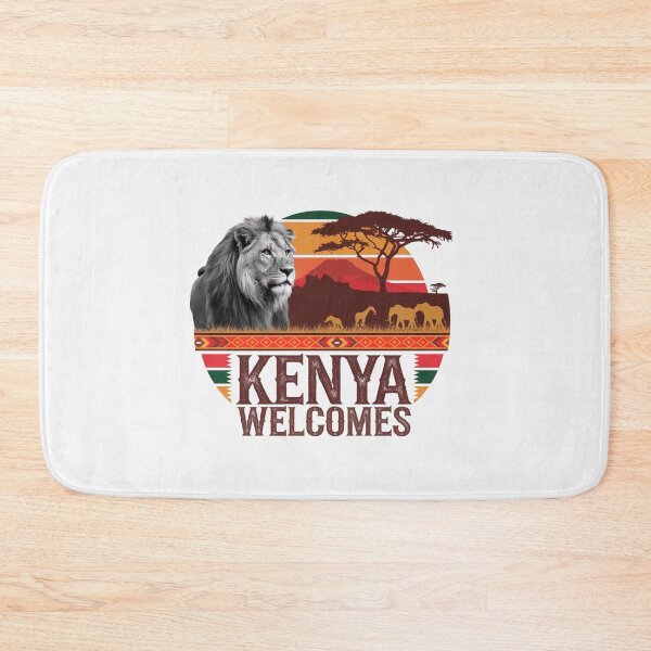 Item preview, Kenya Welcomes Flag Map Safari, Masai, Nairobi designed and sold by AnimalsDH305.