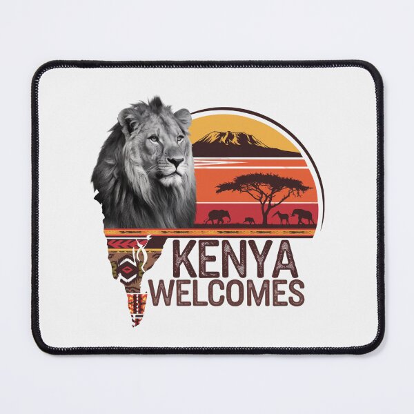 Item preview, Kenya Welcomes Flag Map Safari, Masai, Nairobi designed and sold by AnimalsDH305.