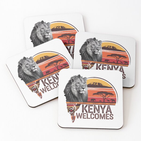 Item preview, Kenya Welcomes Flag Map Safari, Masai, Nairobi designed and sold by AnimalsDH305.