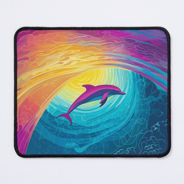 Item preview, Dolphin Swimming in a Wave Painting designed and sold by MagicalOceanArt.