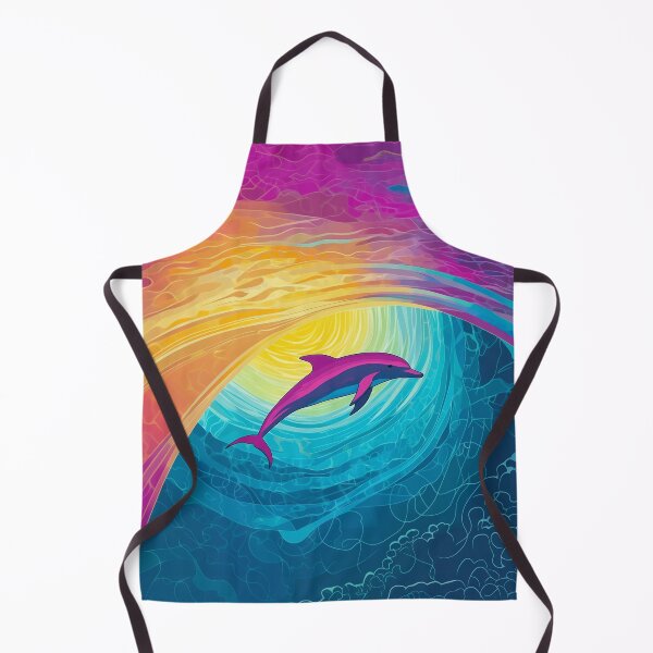 Item preview, Dolphin Swimming in a Wave Painting designed and sold by MagicalOceanArt.