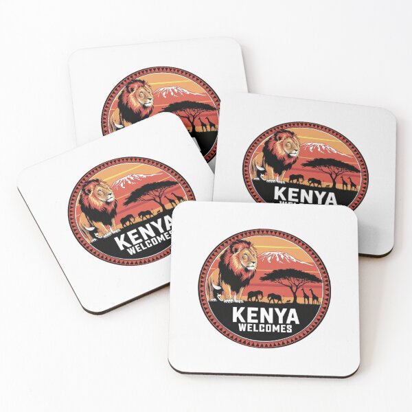 Item preview, Kenya Welcomes Flag Map Safari, Masai, Nairobi designed and sold by AnimalsDH305.