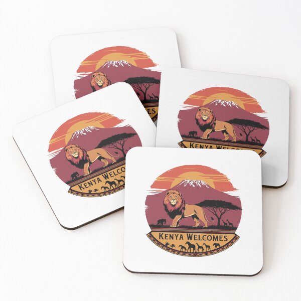 Item preview, Kenya Welcomes Flag Map Safari, Masai, Nairobi designed and sold by AnimalsDH305.
