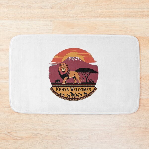 Item preview, Kenya Welcomes Flag Map Safari, Masai, Nairobi designed and sold by AnimalsDH305.