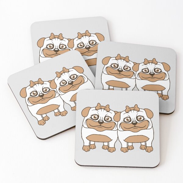 Item preview, 2 Dogs Pug Girls Women Girlfriends Team Girls Love designed and sold by shirt-o-mat.