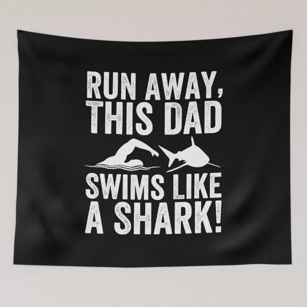 Item preview, Run Away, This Dad Swims Like a Shark – Swim Dad designed and sold by Mustapha  ALAHAYANE.