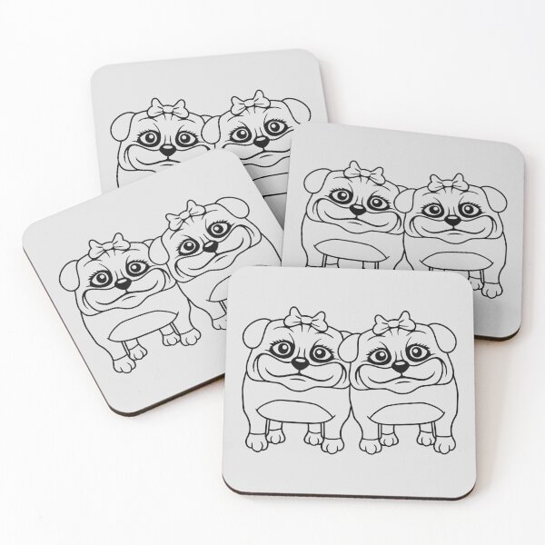 Item preview, 2 Dogs Pug Girls Women Girlfriends Team Girls Love designed and sold by shirt-o-mat.