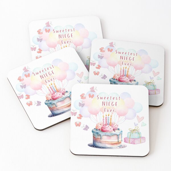 Item preview, Sweetest NIECE Ever 3 - birthday cake, baloons,  pastel designed and sold by AlinaSCorner.