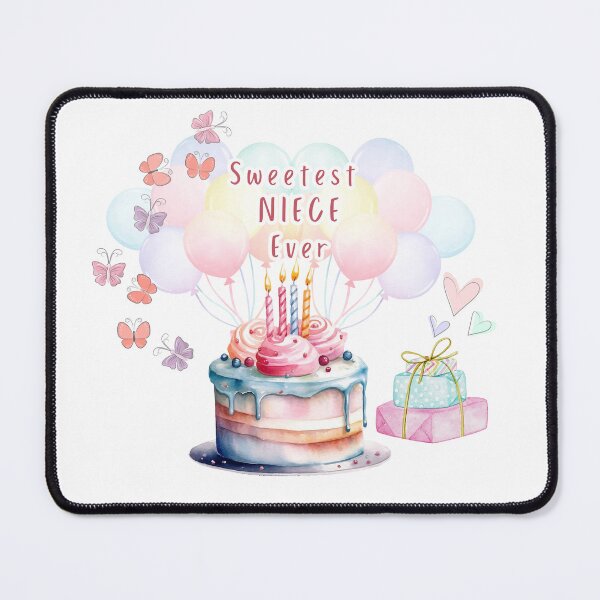 Item preview, Sweetest NIECE Ever 3 - birthday cake, baloons,  pastel designed and sold by AlinaSCorner.