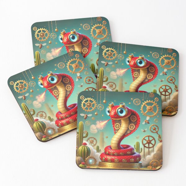 Item preview, Steampunk Red Spitting Cobra designed and sold by Sillytoe.