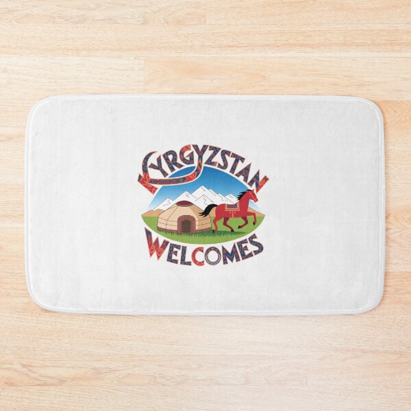 Item preview, Kyrgyzstan Welcomes Flag Map Yurt, Bishkek, Lake Issyk-Kul designed and sold by AnimalsDH305.