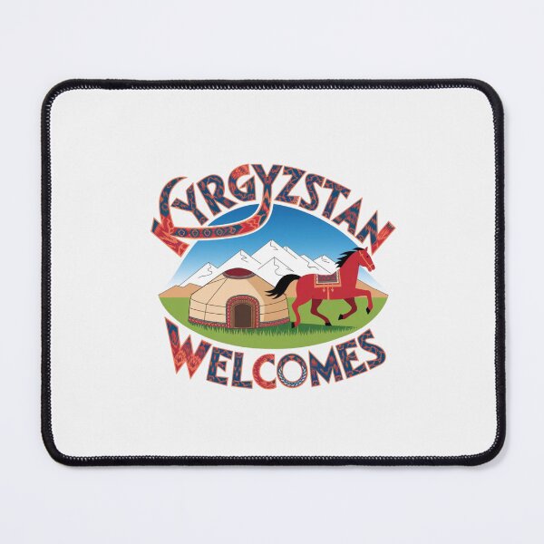 Item preview, Kyrgyzstan Welcomes Flag Map Yurt, Bishkek, Lake Issyk-Kul designed and sold by AnimalsDH305.