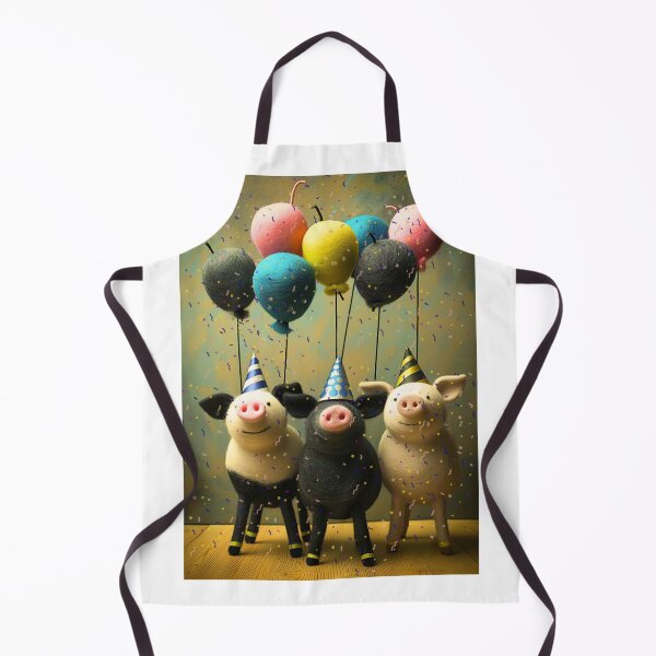 Item preview, Felted Party Pigs with Balloons and Confetti designed and sold by TringTringCards.