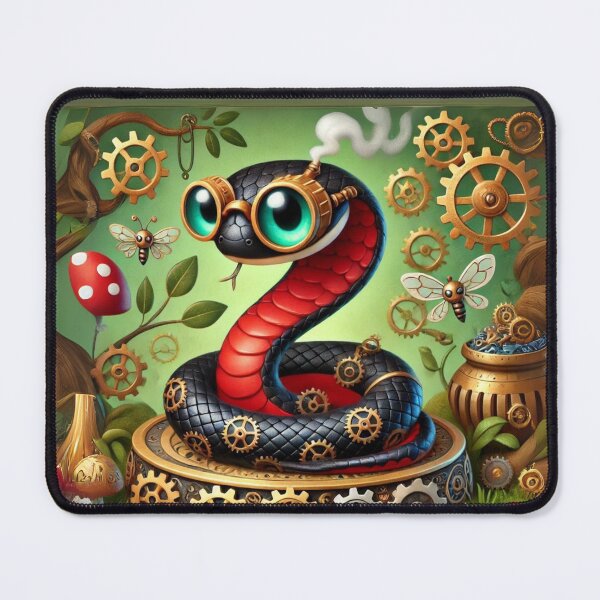 Item preview, Steampunk Red-Bellied Black Snake designed and sold by Sillytoe.