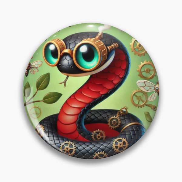 Item preview, Steampunk Red-Bellied Black Snake designed and sold by Sillytoe.