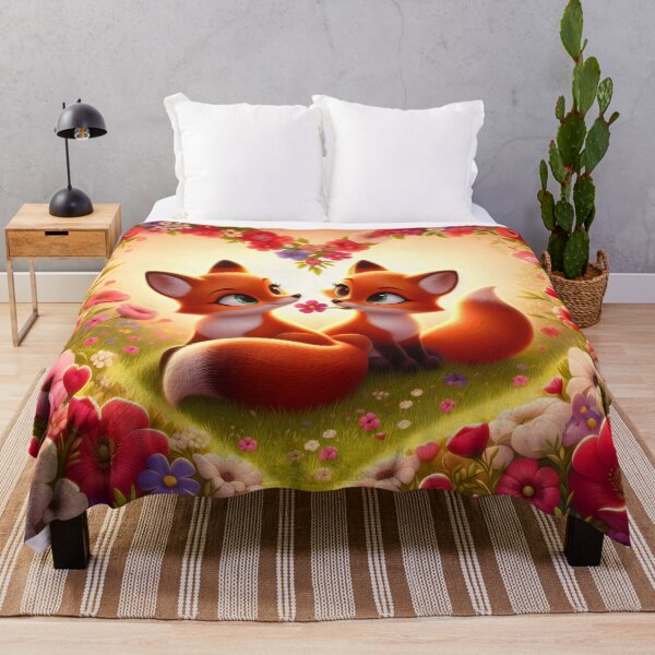 Item preview, Playful Foxes in Bloom Meadow designed and sold by Mechanical-Artt.