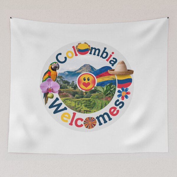 Item preview, Colombia Welcomes Flag Map Coffee, Bogotá, Medellin, Cartagena designed and sold by AnimalsDH305.