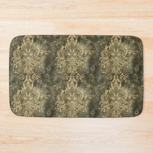 Item preview, Goth Grunge Vintage Floral Damask Pattern in Army Green designed and sold by SamJanner.